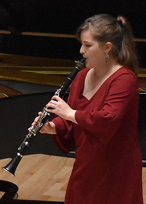 Student playing clarinet