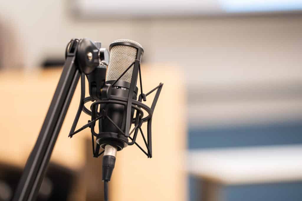 Close-up of mic