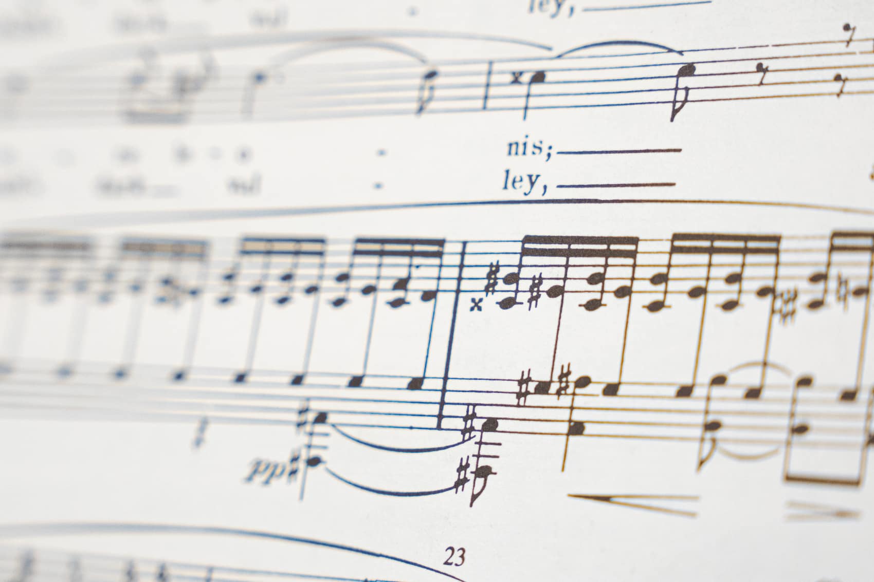 Close up of sheet music