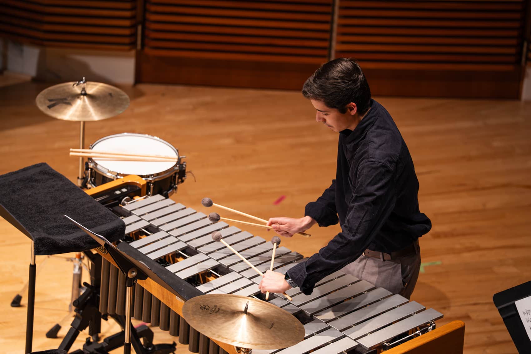 Man playing percussion on stage