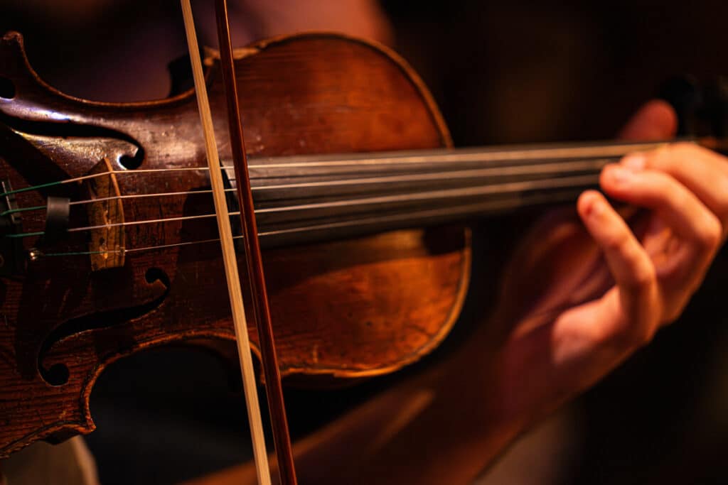 Close up of violin