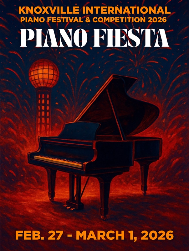Graphic promoting the knoxville piano festival